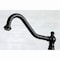 Kingston Brass KS3270PXBS Restoration 8" Bridge Kitchen Faucet W/ Sprayer, Matte Black KS3270PXBS - alternate 2